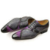 Handmade Leather Oxford Shoes with Metal Buckle - Gray Purple Business Formal Attire